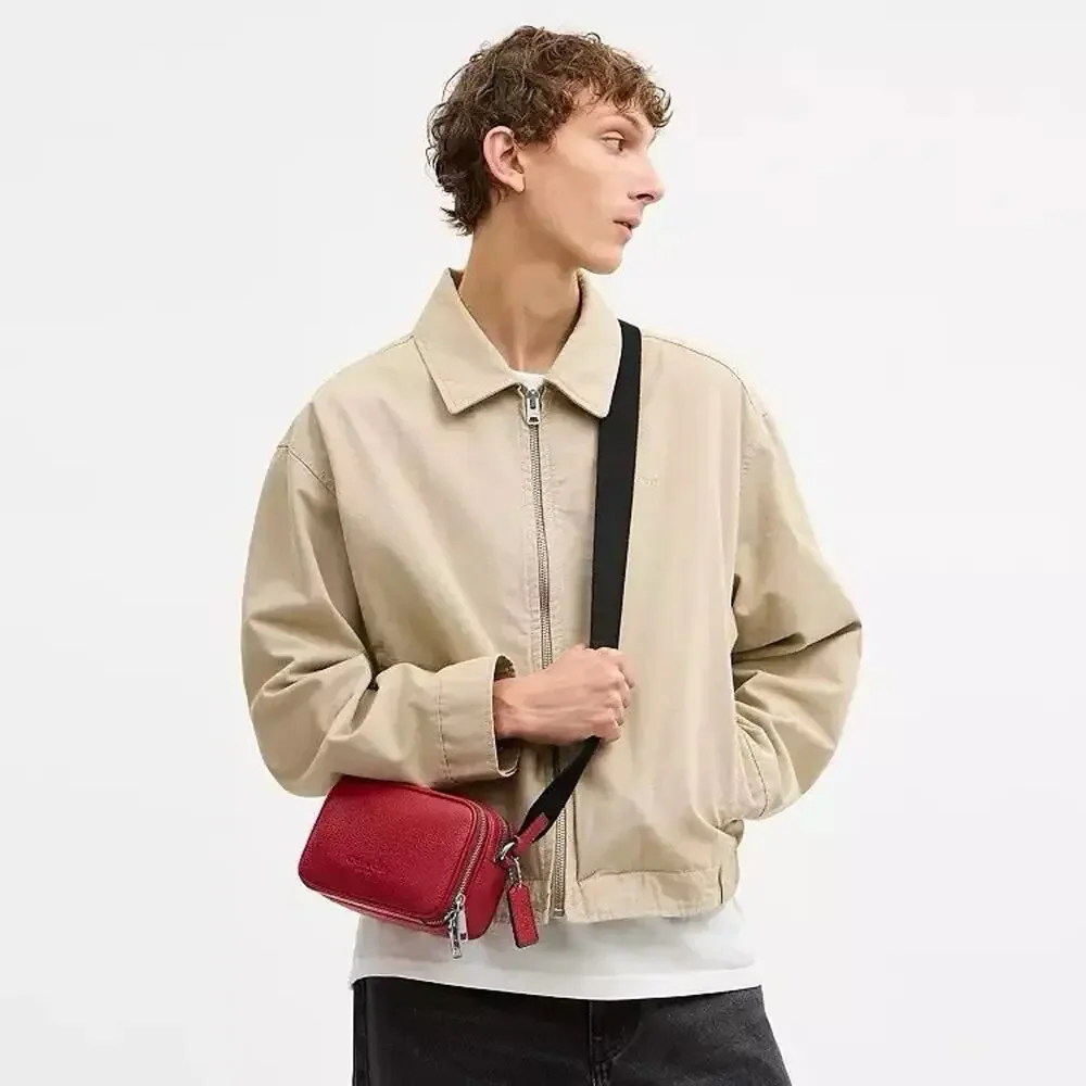 NWT Coach Colton Crossbody Bag 19 CET66 Pebble Leather Silver poppy